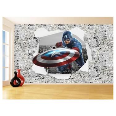 Imagem de Papel De Parede 3D Heróis Página Quadrinhos Hq 3,5M Nhma258 - Você Dec