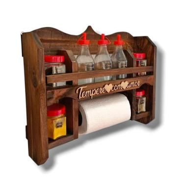 Imagem de Armarinho de Parede Garrafinha Temperos Potes Art e Lar Artesanatos - 