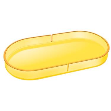 Imagem de Bandeja decorativa de acrílico, perfume, joias, bugigangas, para banheiro, sabonete, tanque, pia pequena, vela para pegar todos os organizadores, 30 x 16 cm, amarelo neon