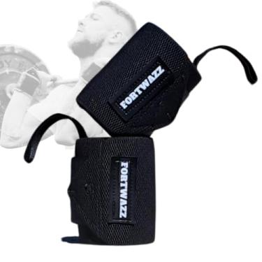 Imagem de Par Munhequeira Musculação Crossfit Lpo Elástica Alta Compreensão Tamanho Único Fortwazz ZZ300 (Preto)