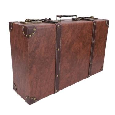 Imagem de Luocute Malas de Madeira Vintage, 18,9 X 11,42 X 5,51 na Decoração de Bagagem retrô de Baús de Armazenamento Decorativo Antigo Com Tampas, Troncos de Viagem de Madeira Antigos para