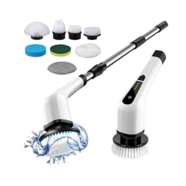 Imagem de Esfregão Elétrico Giratóri 9 em 1, Escova Elétrica de Limpeza, Limpeza Pesada de Banheiro, Piso e Cozinha | Potente, Portátil e à Prova d'Água Multiuso Recarregável USB