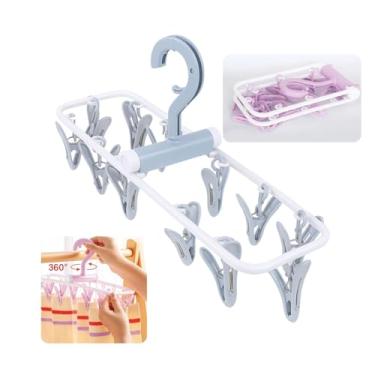 Imagem de Mini Varal Dobrável com 12 Prendedores – Varal de Roupas Íntimas para Apartamento, Leve e Compacto, Ideal para Calcinhas, Meias, Cuecas e Pijamas – Portátil, Prático e Resistente