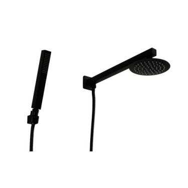 Imagem de Ducha Inox 304 Preto Redonda 15 cm com Ducha de Mão ABS com Trava - AM
