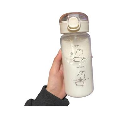 Imagem de Garrafa De Água Transparente De Plástico De 520-600ML Com Canudo De Pu