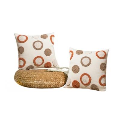 Imagem de Almofadas Decorativas de Luxo 45x45cm com Enchimento de Espuma - Para Cama, Sofá e Decoração - Nozinho Estampado com Detalhe de Gato(N1023-KIT2)