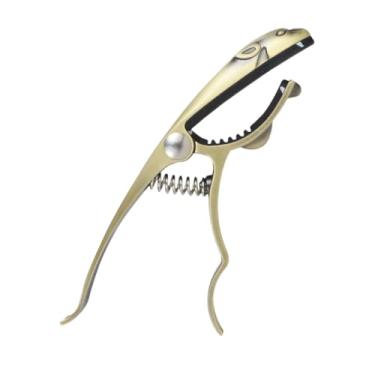 Imagem de YIJU Capotraste de guitarra em formato de leopardo, acessório profissional para guitarra, portátil, premium, estiloso e prático, capotraste de mola de liga, Ouro