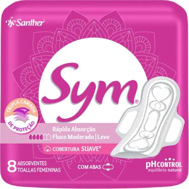 Imagem de Absorvente Sym Suave Com Abas 8 Unidades