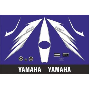 Imagem de Kit De Adesivos Compatível Com Yamaha R6 2006 Azul Europeia - SPTS