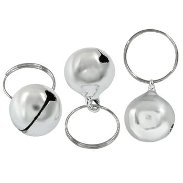 Imagem de Kemcatui 24 peças de sinos de gato com som alto e nítido, sinos para cães antiperda, acessórios de pingente de pequeno animal de estimação para donos de animais de estimação (prata)