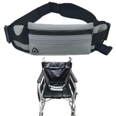 Imagem de 1 pç cinto de segurança ajustável para cadeira de rodas com bolso com zíper amplia tiras de restrição médica para pacientes com demência cinto de segurança prevenção de queda idosos adultos cinto de