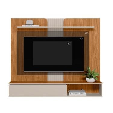 Imagem de Painel Home Suspenso Para Até 65 Polegadas 1 Porta Friburgo Nature E Off White
