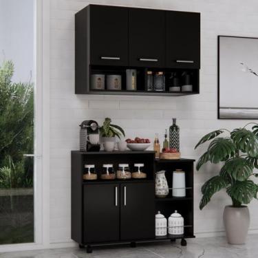 Imagem de Cozinha Completa Armário 3 Portas e Balcão Fruteira para Microondas Mó