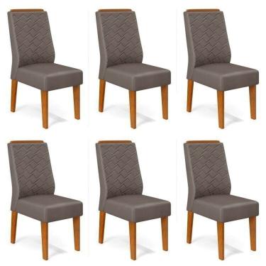 Imagem de Kit 6 Cadeiras para Sala de Jantar Lidia Freijó/Veludo Lunar