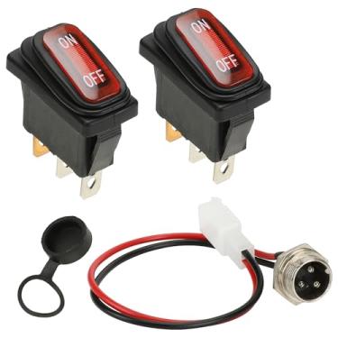 Imagem de GREHUA Interruptor Liga/Desliga E Porta De Carregador 3 Pinos Compatível Com Razor Mx350, Mx400, Sx350, Dirt Bike, Rsf650, E300, E200, E100, Scooter Elétrica Infantil Pocket Mod Rocket, Quadriciclo,