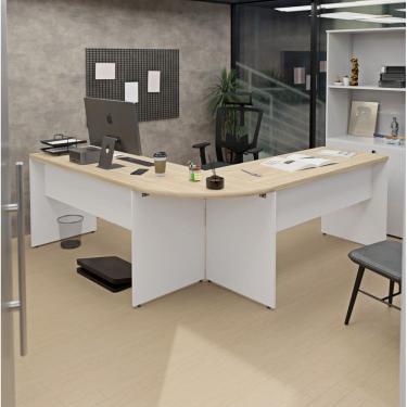 Imagem de Mesa Escrivaninha Em L Canto Arredondado 1400x600 Netmobil