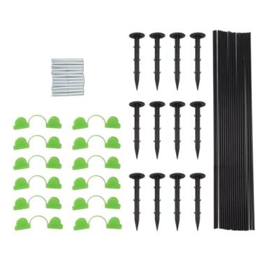 Imagem de Cffuvros Conjunto de Hastes de Fibra de Vidro de Estufa, 18 Hastes de Fibra de Vidro, 12 Tubos de Conexão, 12 Clipes, 12 Estacas de Jardim para O Túnel de Cultivo de Cama