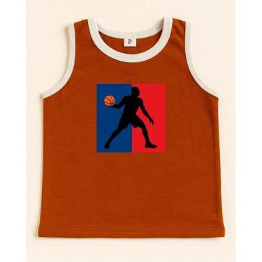 Imagem de Regata Infantil Com Estampa Esportiva Masculina - Mali Arte, Caramelo,