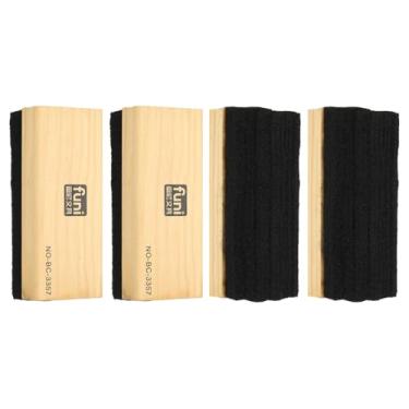 Imagem de PATIKIL Pacote com 4 borrachas magnéticas apagáveis a seco, apagador magnético de quadro branco de 5 x 12 cm de madeira para quadro branco, placa de calendário de vidro, geladeira, material de