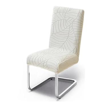 Imagem de Capa para cadeira com estampa de folhas jacquard, 1/2/4/6 peças, sólida, protetora para assento de cadeira, elastano, para cozinha, sala de jantar, casa, restaurante (2 peças, capa para cade