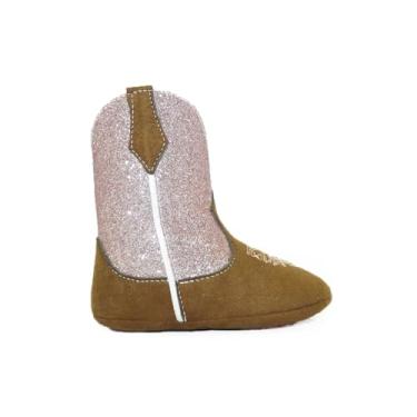 Imagem de Bota Texana Bebê Menina em Tecido Rosa Bordada Confortável Linha Kapell Baby (BR, Bebê, Numérico, 18)