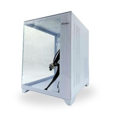 Imagem de Gabinete Gamer Cubo Branco Aqua White Lateral Frente Vidro