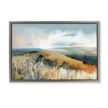 Imagem de Stupell Industries Coastal Expressions Paisagem Cinza Emoldurado Tela Flutuante Arte Design de Parede por Elara Yasna, 21 x 31