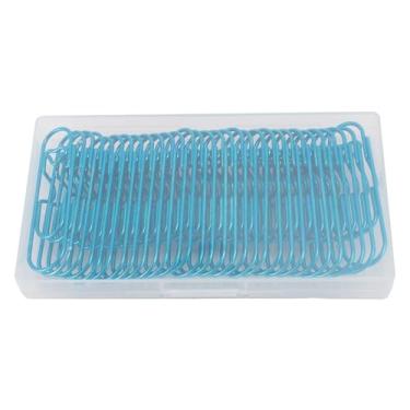Imagem de Clipes de caneta de metal de aço inoxidável clipes de caneta multifuncional durável para notebooks planejadores diários 30pcs com caixa de armazenamento (Azul)