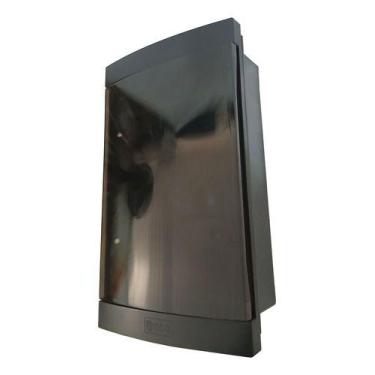 Imagem de Caixa Quadro De Embutir P/ 18 Disjuntores Tampa Fumê Preta - SunProp