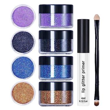 Imagem de Batom Shimmer para Mulheres - Lip Gloss Glitter Gloss à prova d'água Batom,maquiagem profissional para festival cosméticos com glitter colorido para lábios brilhantes em pó Hersil