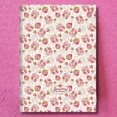 Imagem de Caderno Colegial Costurado Capa Dura Moranguinho 160 folhas Strawberry