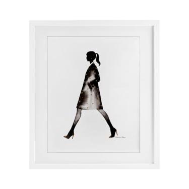 Imagem de Stupell Industries Estampa emoldurada branca com silhueta de casaco preto por Simone Elum, 53 x 43 cm