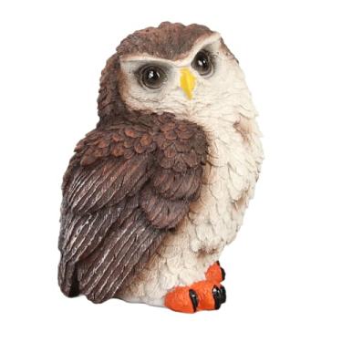 Imagem de RESINA OWL Felize requintado artesanato vívido estátua de coruja Creative Owl Decoration for Living Room Office Desk Shelf Resina Material 4,1 x 3,0 polegadas