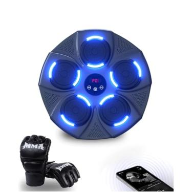 Imagem de ROIPXM Máquina de boxe musical para adultos, máquina de boxe montada na parede com luvas, máquina de treino de música de boxe para casa, interior e academia