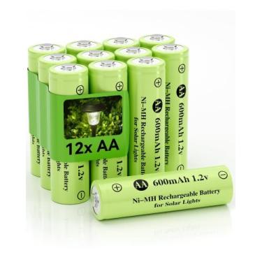 Imagem de Bateria recarregável Howardly AA 600mAh 1,2 V Ni-MH, pacote com 12
