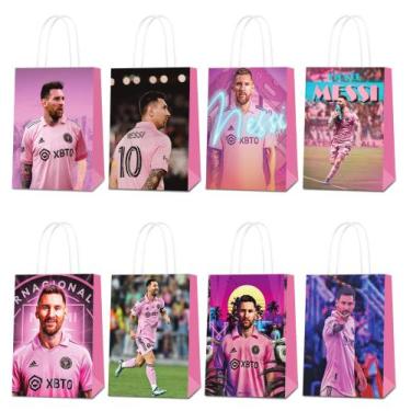 Imagem de Sacos de presente de festa Mukity Miami Messi 24 unidades para criança