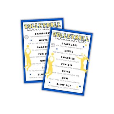 Imagem de Kit de cartas de sobrevivência do time de vôlei pacote com 30 etiquetas de etiqueta de lista de 10 x 15 cm de emergência, bem-vindas, viagens, meninas, imprimíveis para treinadores, jogadores de bola