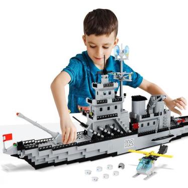 Imagem de Conjunto de blocos de construção WW2 Military Battleship Cruiser Toy 9