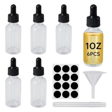 Imagem de REUJIHXY 24 frascos conta-gotas de vidro transparente de 30 ml, frascos de tintura com conta-gotas de vidro, para óleos essenciais, aromaterapia, cosméticos, laboratório, farmácia, líquidos, viagens
