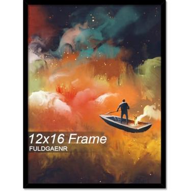 Imagem de FULDGAENR Moldura de 30,5 x 40,6 cm, moldura preta para certificado de pôster de foto de 30,5 x 40,6 cm, moldura de parede/mesa de alta transparência com visor vertical horizontal (preto | 30,5 x 40,6