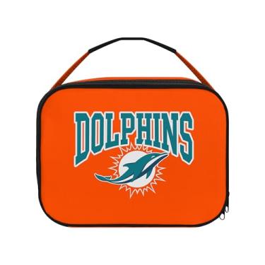 Imagem de FOCO NFL unissex adulto oficialmente licenciado Wordmark Team Color Big Logo Football Zip Closure 7L Lunch Bag - Miami Dolphins