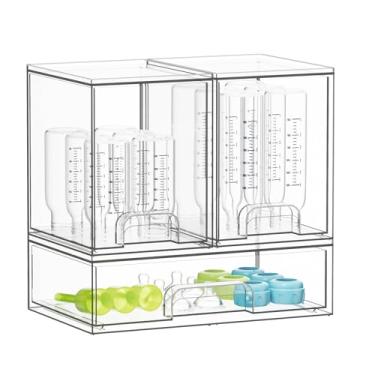 Imagem de SpaceAid Organizador de mamadeiras para bebês – recipiente organizador de garrafas de acrílico, gavetas transparentes empilháveis para bancada, penteadeira, banheiro, armário, organização de despensa