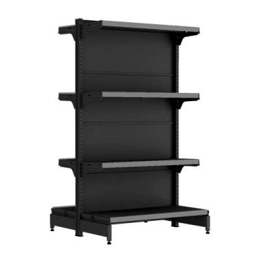 Imagem de Gondola Centro 137 FIT Inicial Preto 8 Bandeja Pe Cinza - AMAPÁ