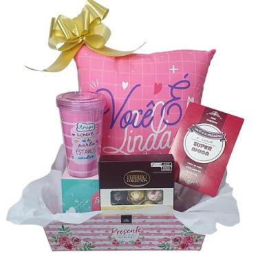 Imagem de Kit de presente para amiga Ferrero Rocher Almofada Amizade - Sude, Kit
