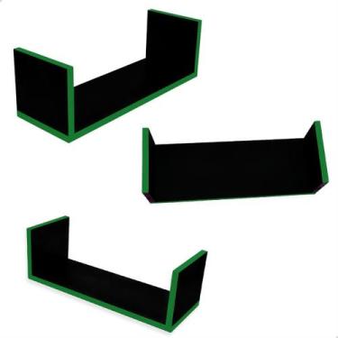 Imagem de Kit 3 Prateleiras U Reforçado De Parede P/ Livros Decoração Objetos - 