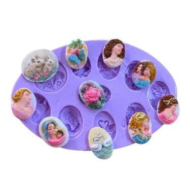 Imagem de F1099 molde de silicone camafeu confeitaria biscuit - confeitaria dos 