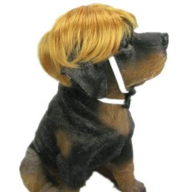 Imagem de Tanya Peruca para cães Amazing Gentleman Style Pet Wig 1 peça, cor marrom dourado