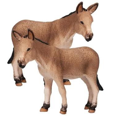 Imagem de NAMOARLY 2Pcs Simulated Donkey Model Realistic Standing Donkey Figurine for Cognitive Learning and Home Decoration Animal Ornament for Miniature Gardens and Desktop