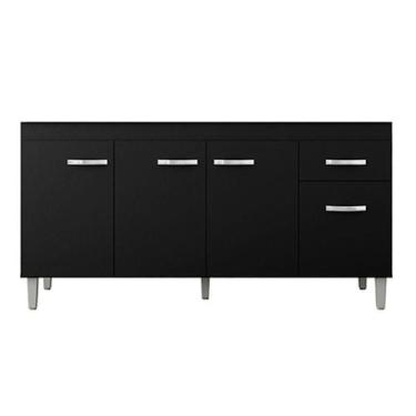 Imagem de Balcão de Pia Gabriela 150 cm Preto - AJL - AJL Móveis