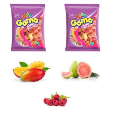 Imagem de Kit Bala Goma Novidade Framboesa, Goiaba e Manga 2 Un - Kuky